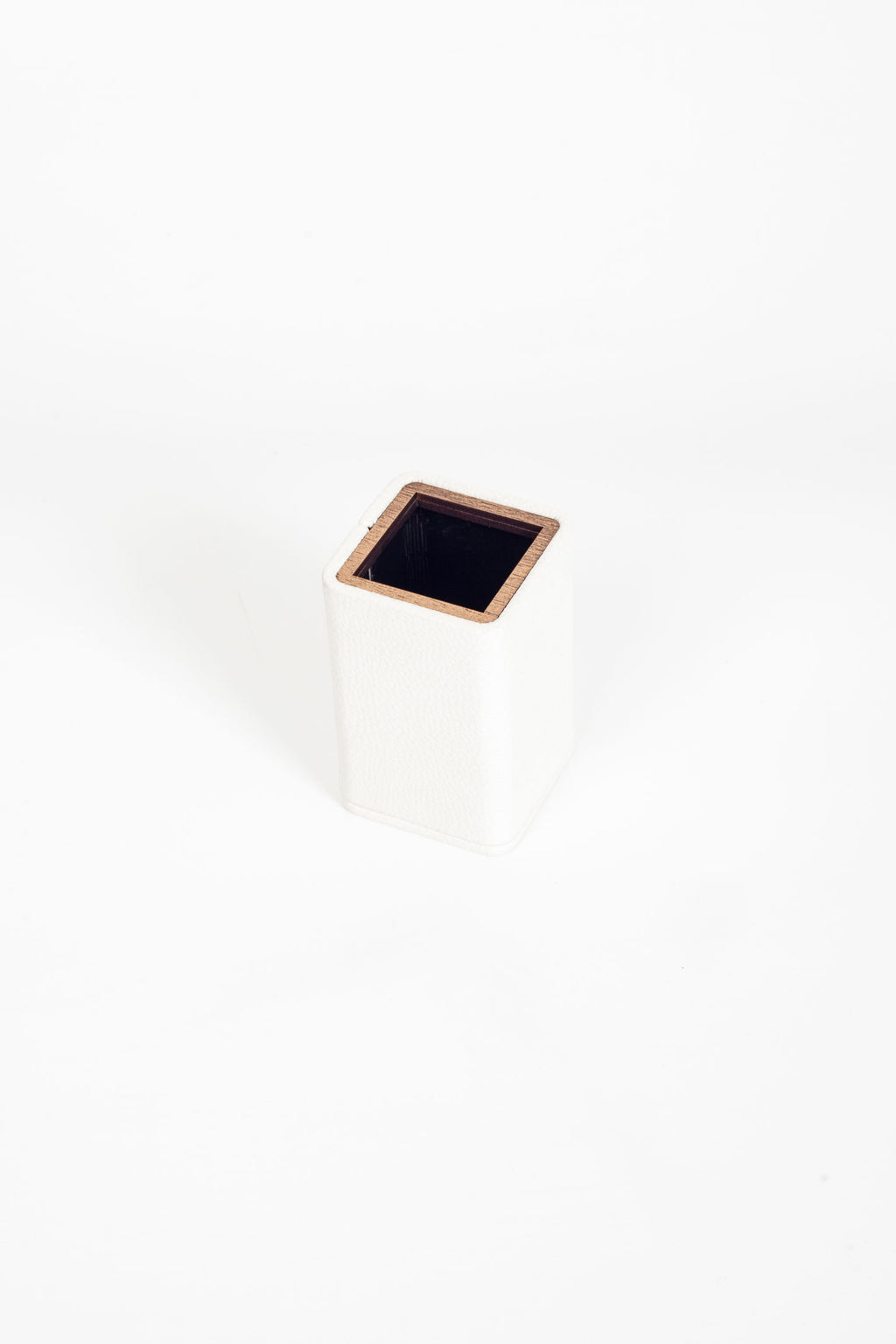 Desktop Small Wooden Detailed Pencil Holder White