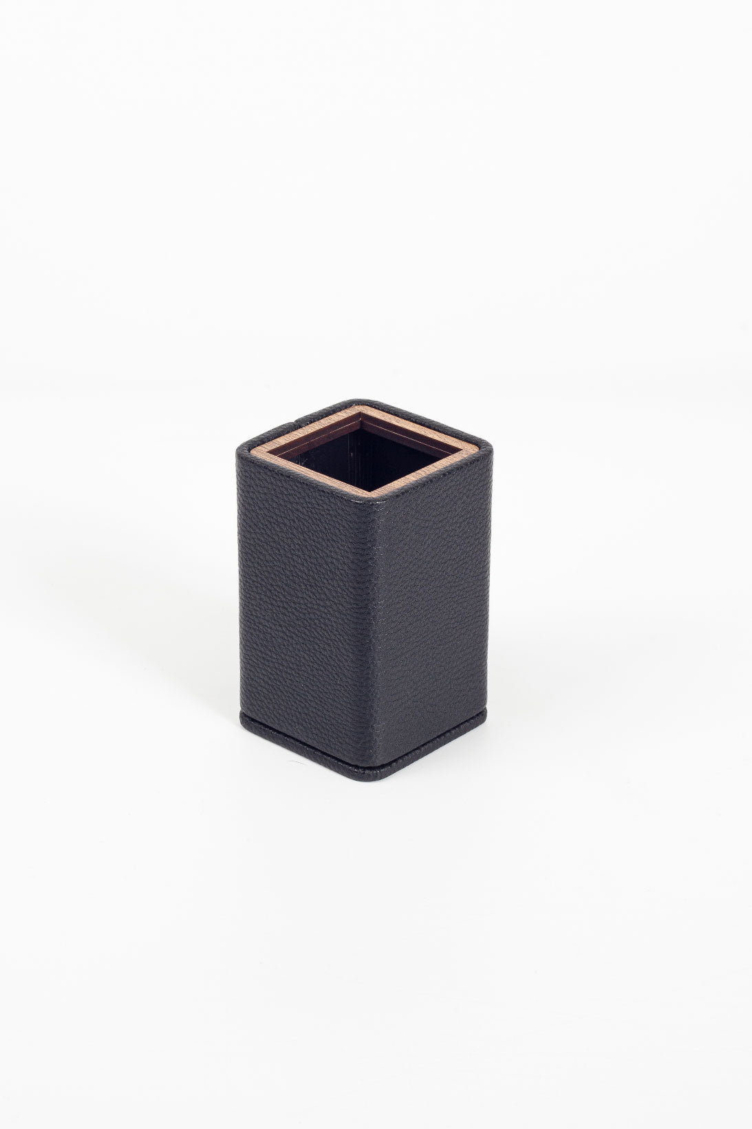 Desktop Small Wooden Detailed Pencil Holder Black