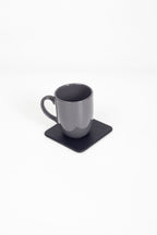 Leather Coaster Black 1 Piece