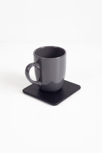 Leather Coaster Plain Black 1 Piece