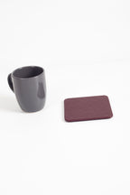 Leather Coaster Claret Red 1 Piece