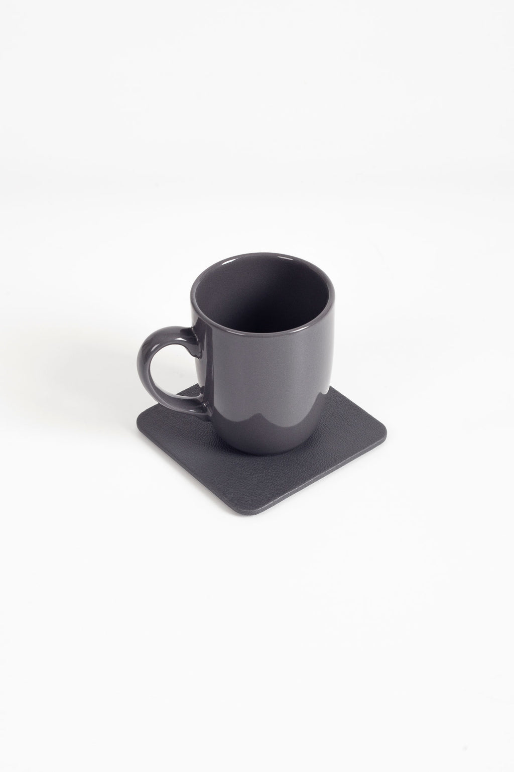 Leather Coaster Anthracite 1 Piece