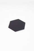 Leather Hexagonal Coaster Black 1 Piece
