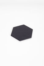 Leather Hexagonal Coaster Black 1 Piece