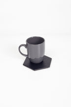 Leather Hexagonal Coaster Black 1 Piece