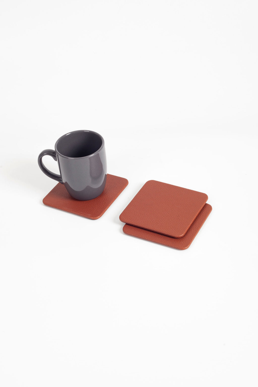 Leather Coaster Tobacco 3 Pieces