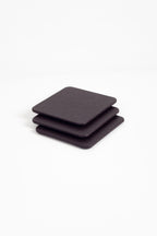 Leather Coaster Brown 3 Pieces
