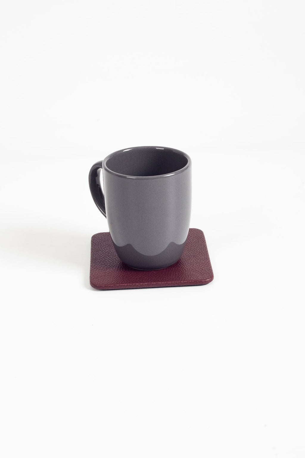 Leather Coaster Claret Red 3 pcs