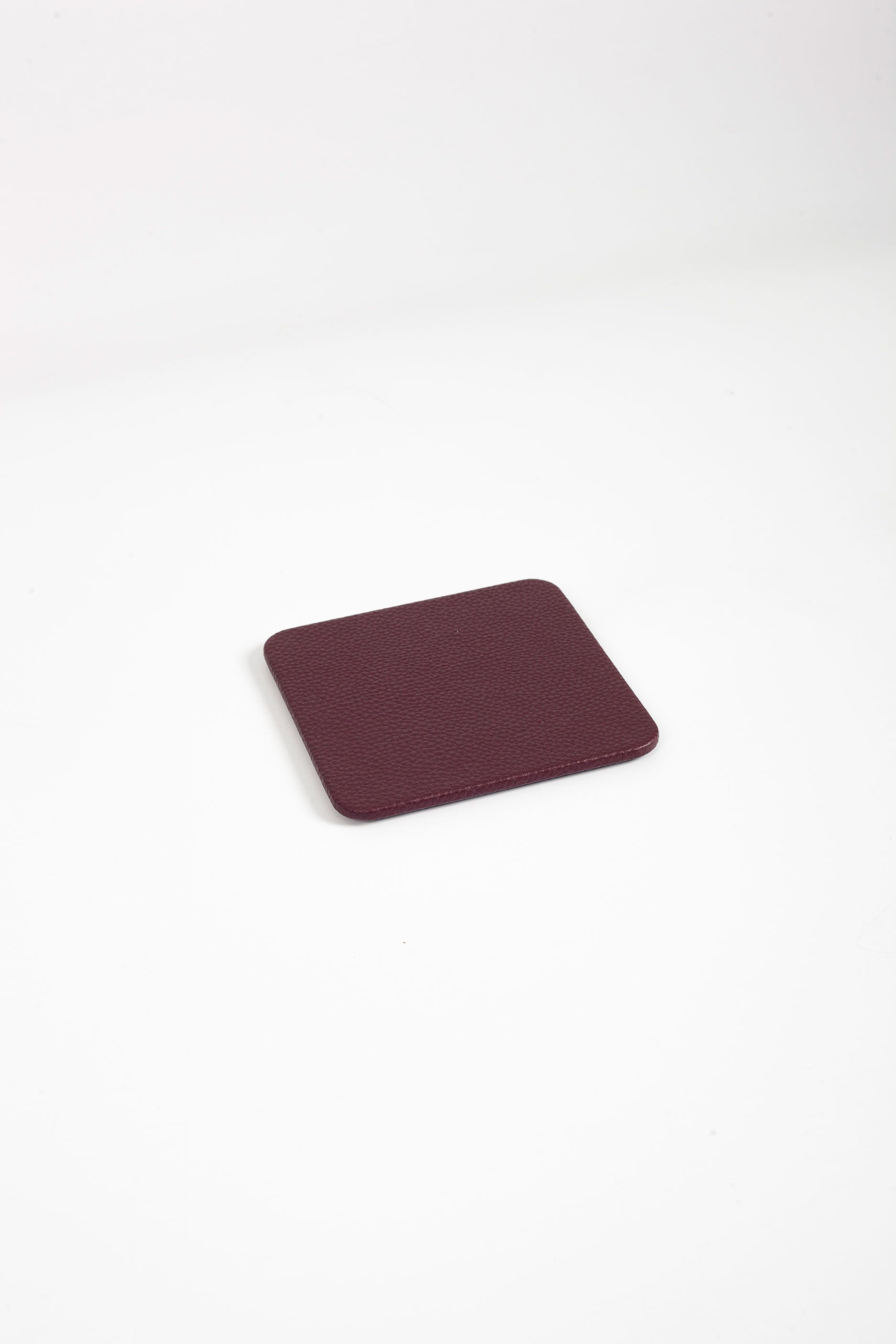Leather Coaster Claret Red 3 pcs