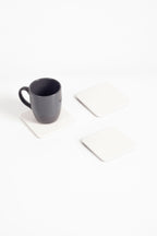 Leather Coaster White 3 Pieces