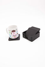 Leather Coaster Set Black