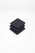 Leather Coaster Set Black