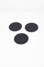 Leather Oval Coaster Set Black