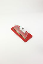 Leather Desk Nameplate Black Wood Detail - Nameplate and Business Card Holder