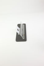 Leather Desk Name Holder Black Chrome Detailed - Name Holder and Business Card Holder